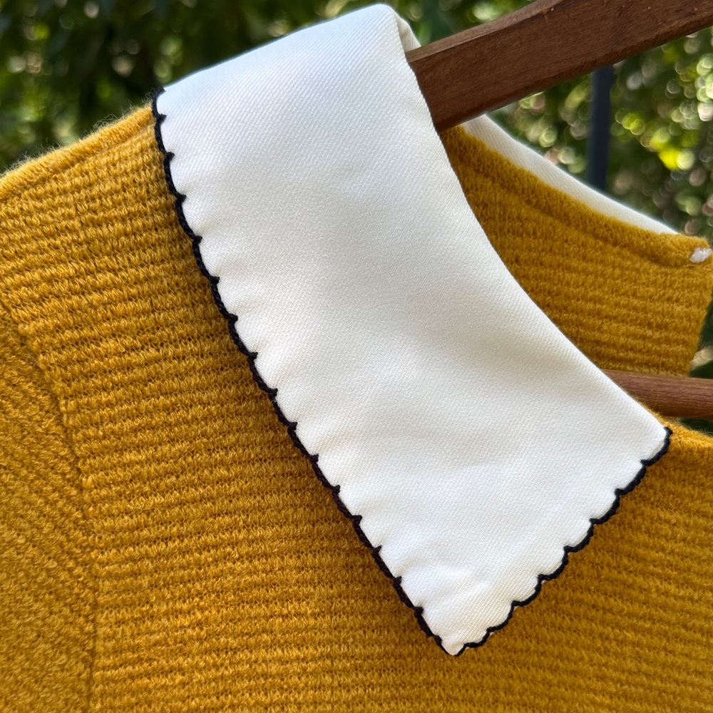Freeway Mustard Sweater with White Collar - Picture 3 of 7